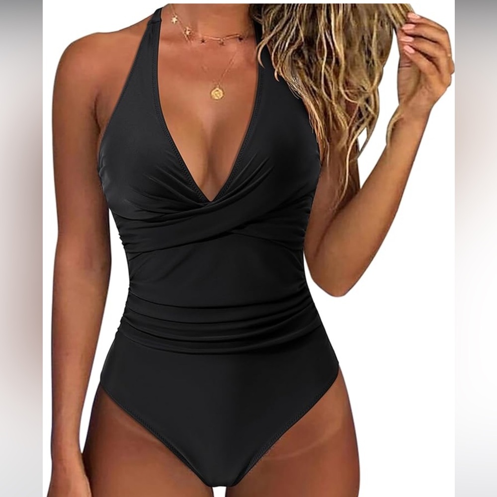 Brand New Black Halter Bathing Suit